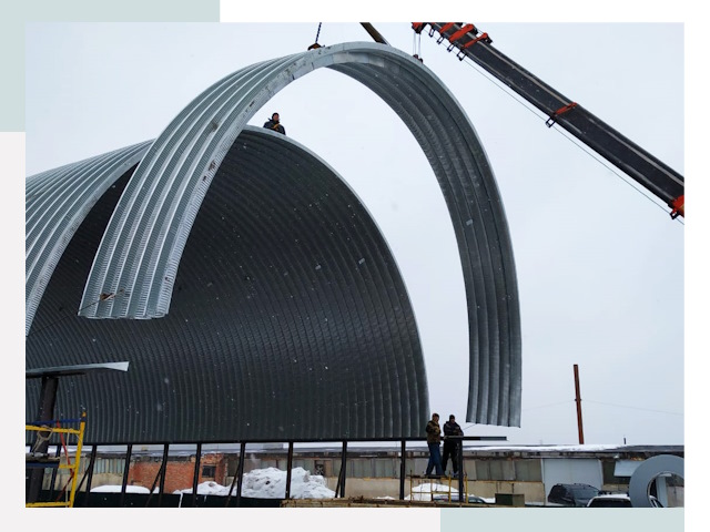 Полукруглые ангары в Кисловодске